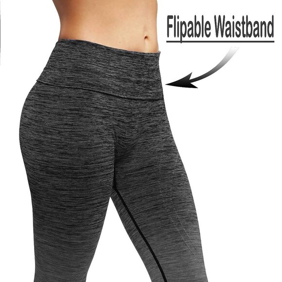 NWT Yoga Dry-Fit Ombre Compression Leggings Seamless High Waist Tummy support - Picture 5 of 6